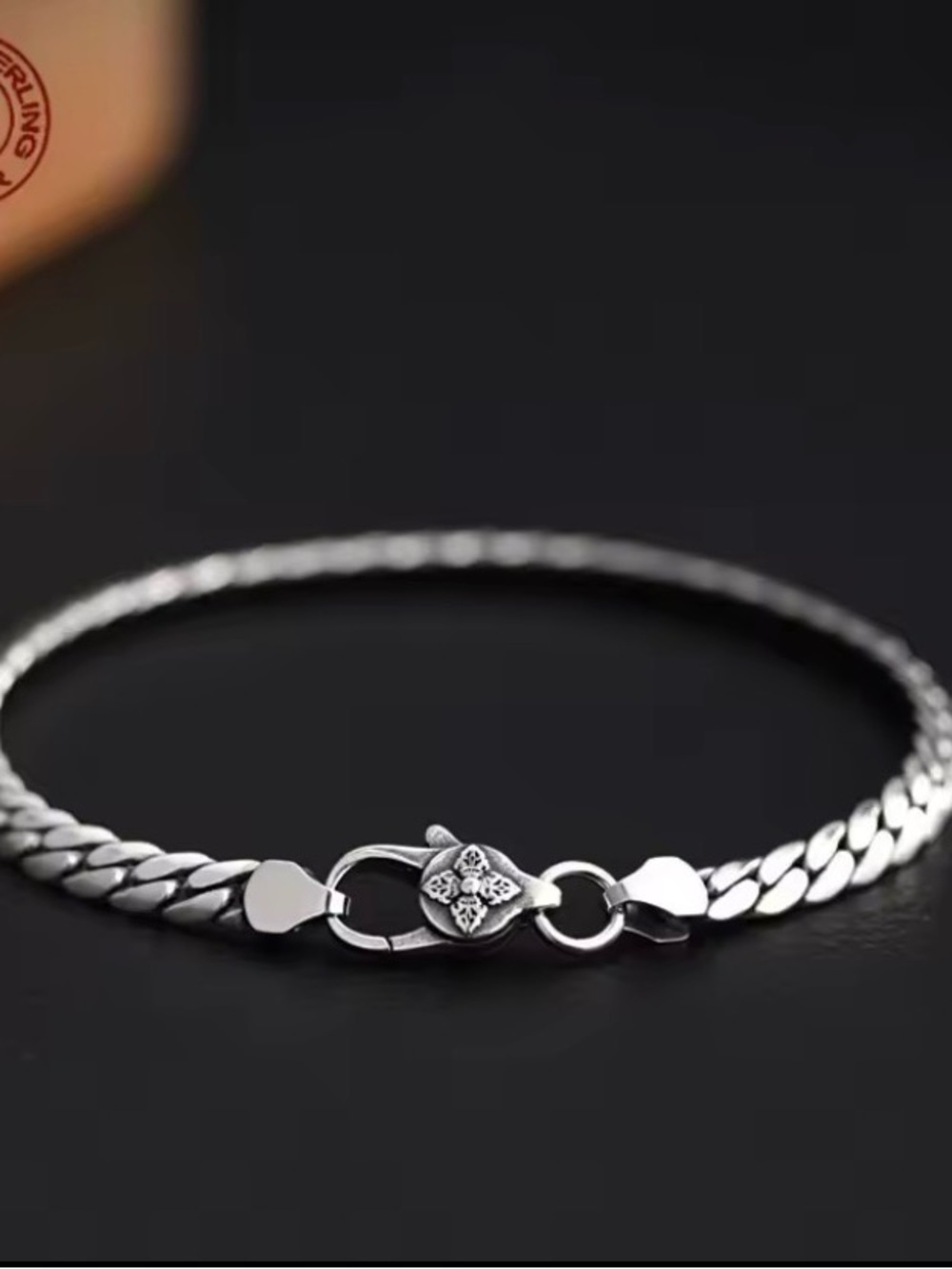 Men’s Solid Sterling Silver 925 Bracelet Cuban Curb link Chain